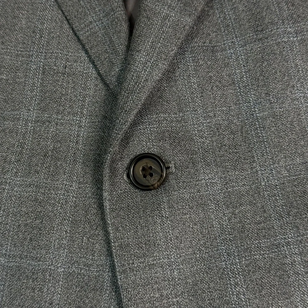 Lauren Ralph Lauren Mens 52R Silk Wool Blazer Gray‎ Glen Plaid Sport Coat Jacket
